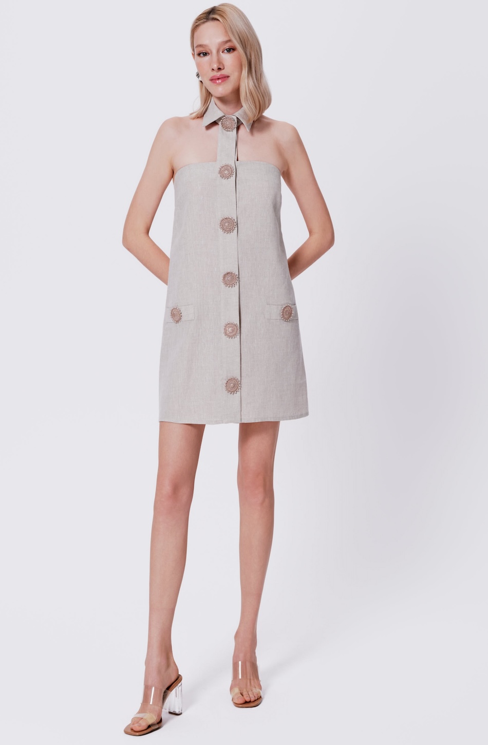 Brigditte Collared Mini Dress by My Beachy Side